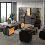 Dominate your workspace with the Zenith Office Set. Featuring a magnificent executive desk and premium upholstery, it represents the pinnacle of professional luxury.