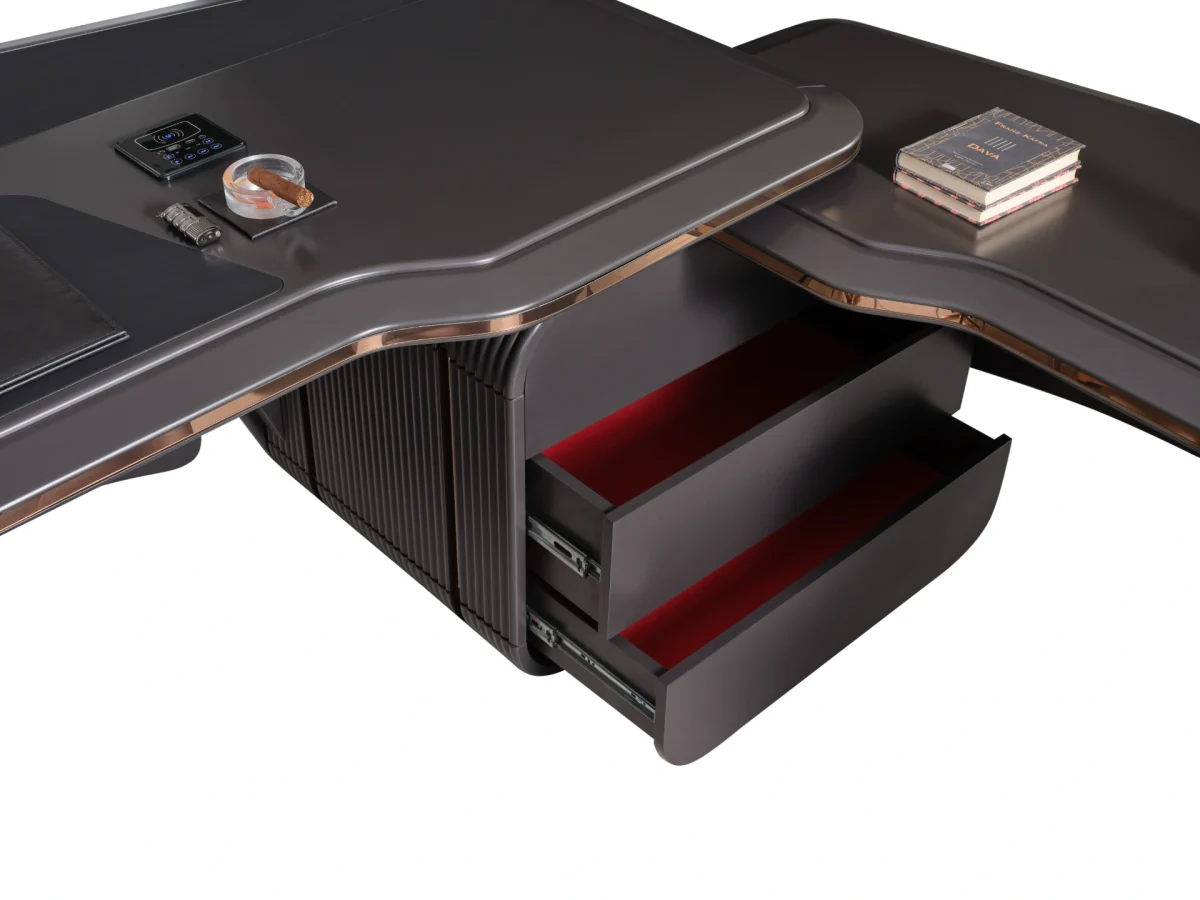 Make a strong impression with the Zenith Office Desk. A masterpiece of modern design, offering a magnificent workspace for visionary leaders.