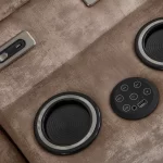 babil double reclining sofa electric recliner speakers usb ports cupholders 8