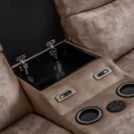 babil double reclining sofa electric recliner speakers usb ports cupholders 9