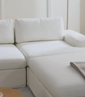 siesta modular corner set 4 modules off white linen feather 8
