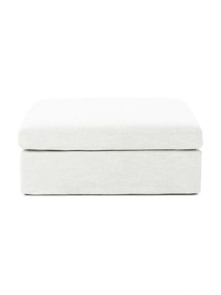 siesta pro ottoman off white linen feather