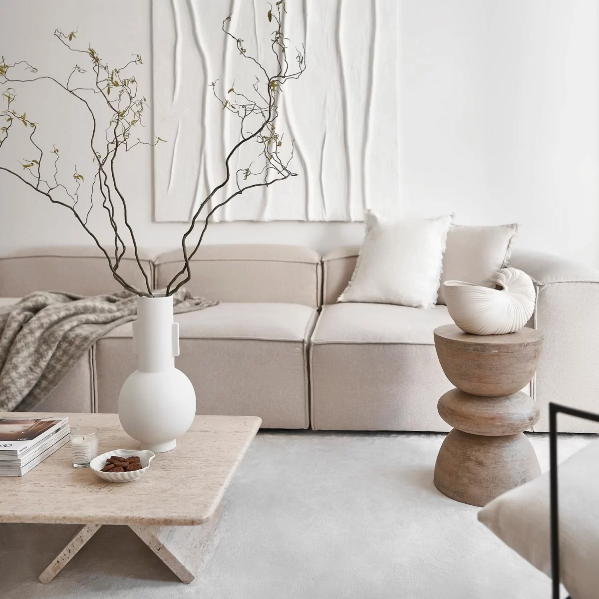 soft modular sofa 3 module off white linen