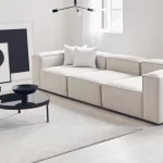 soft modular sofa 3 module off white linen